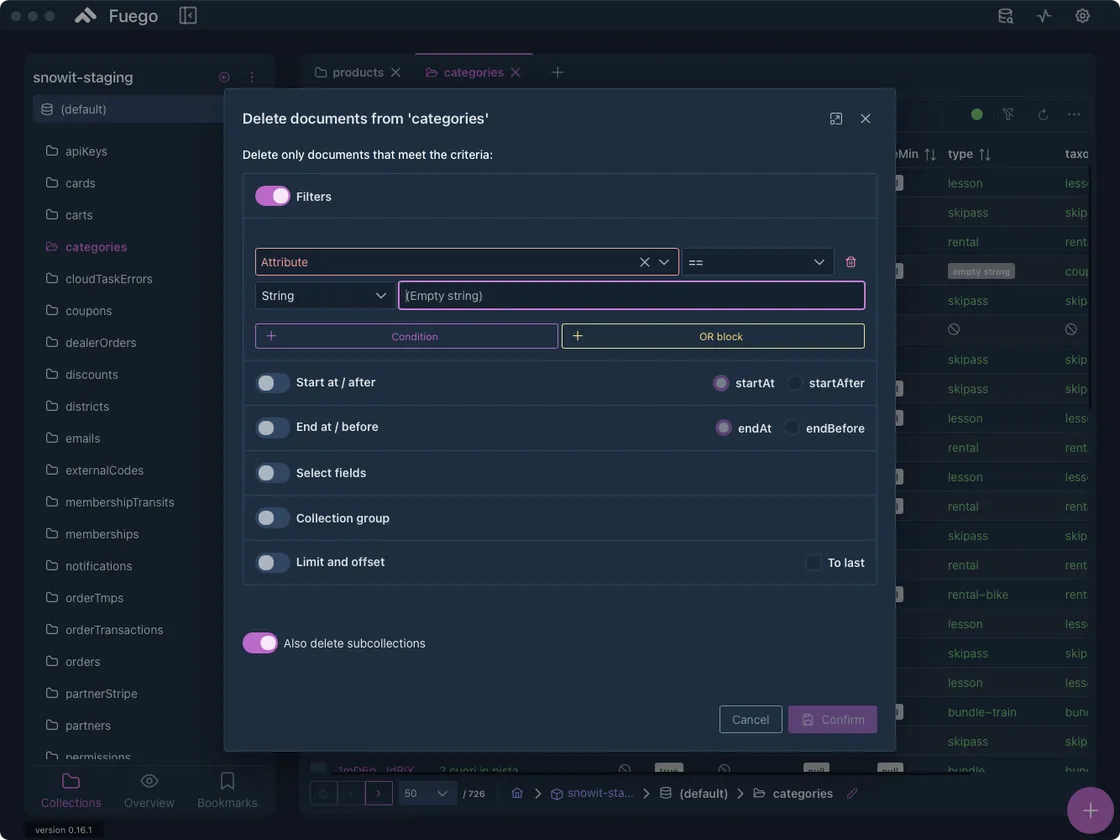 Delete Documents — Fuego screenshot