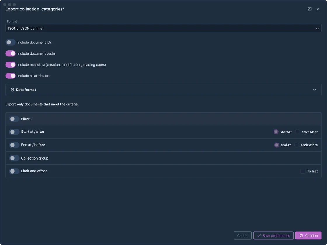 Export Documents — Fuego screenshot