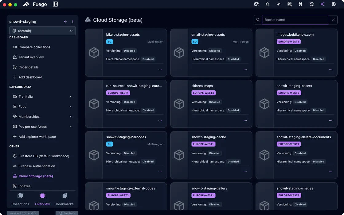 Multi-Bucket Navigation — Fuego screenshot