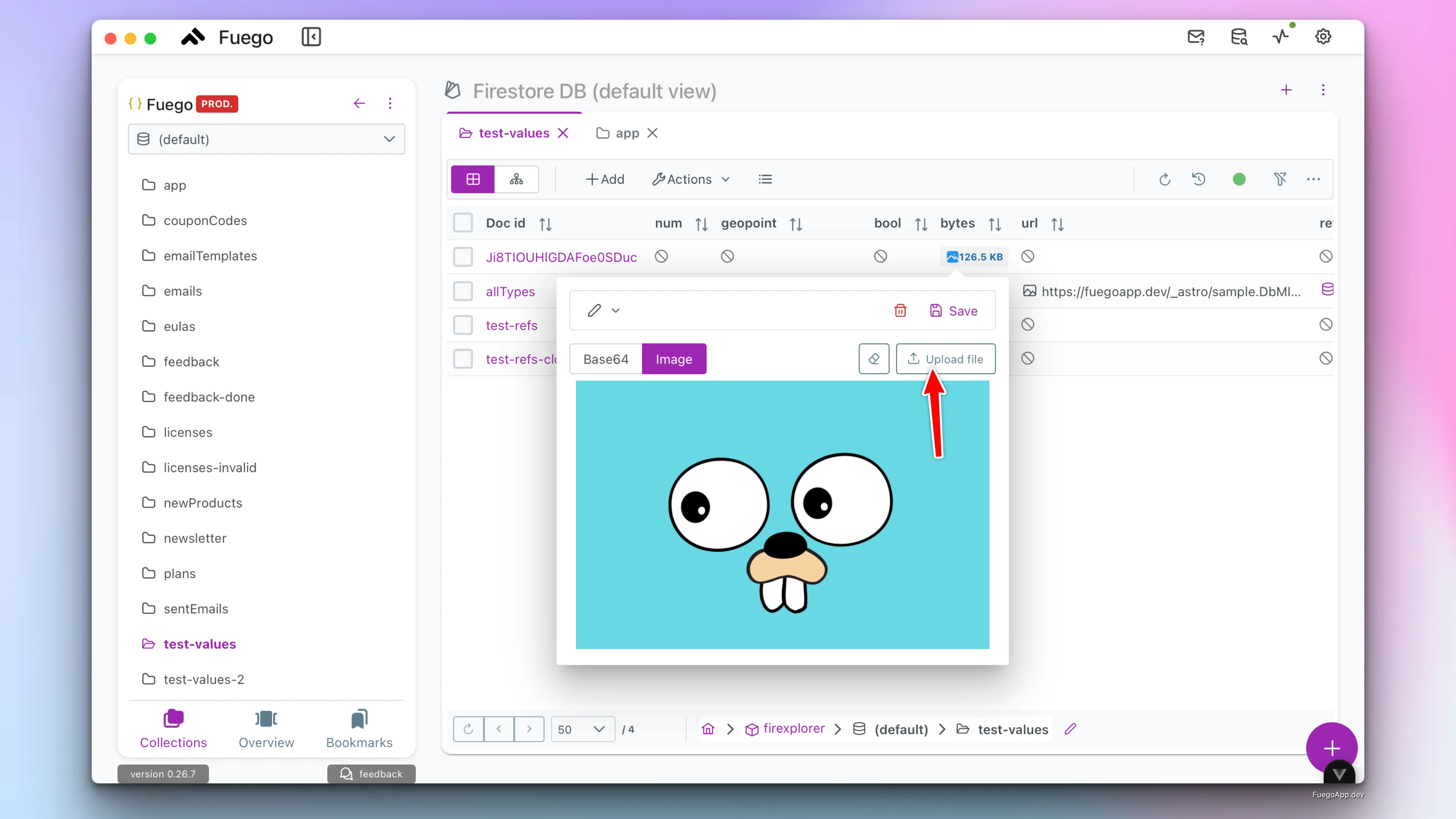 Explorer with bytes support