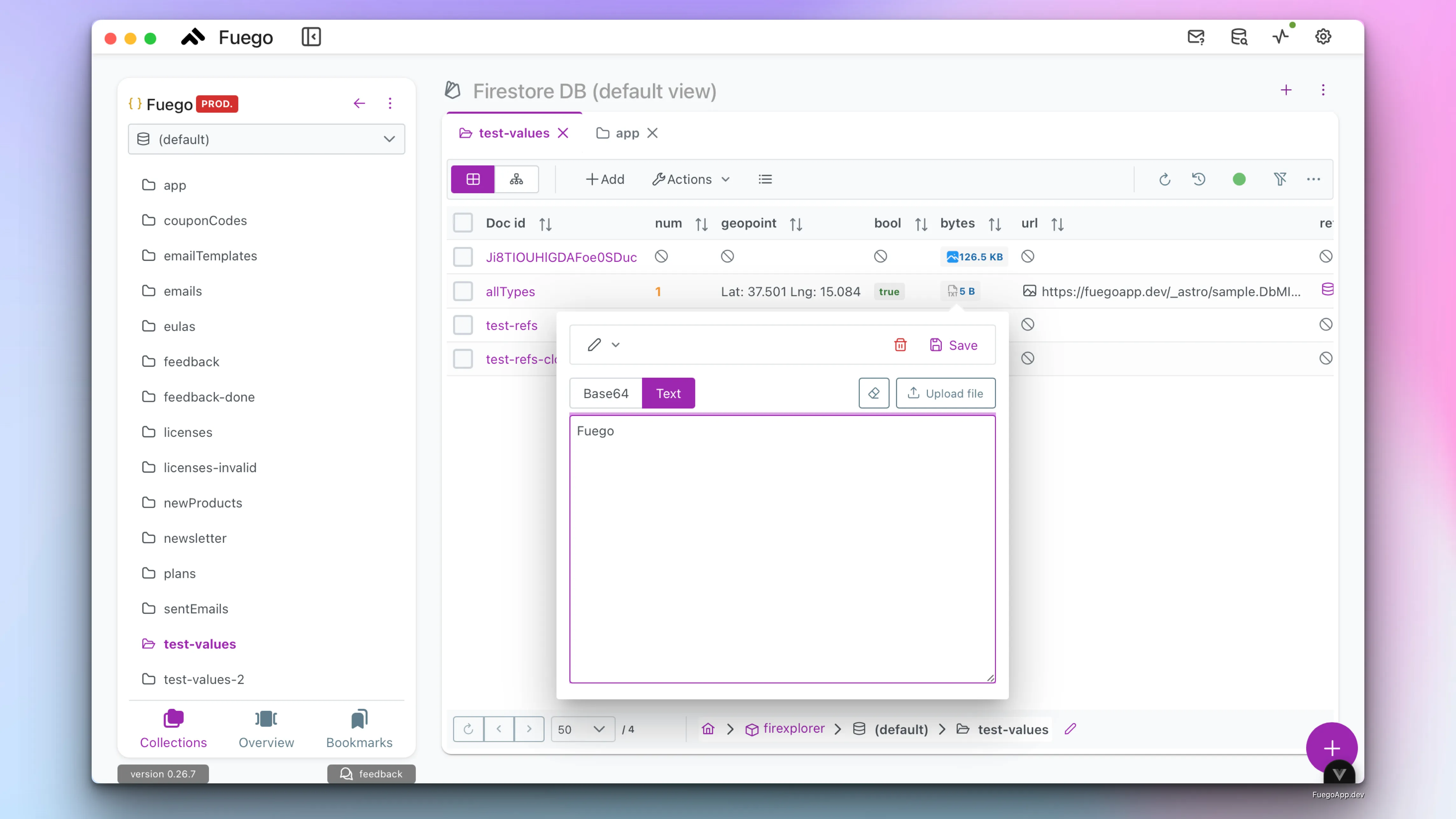 Explorer with bytes support