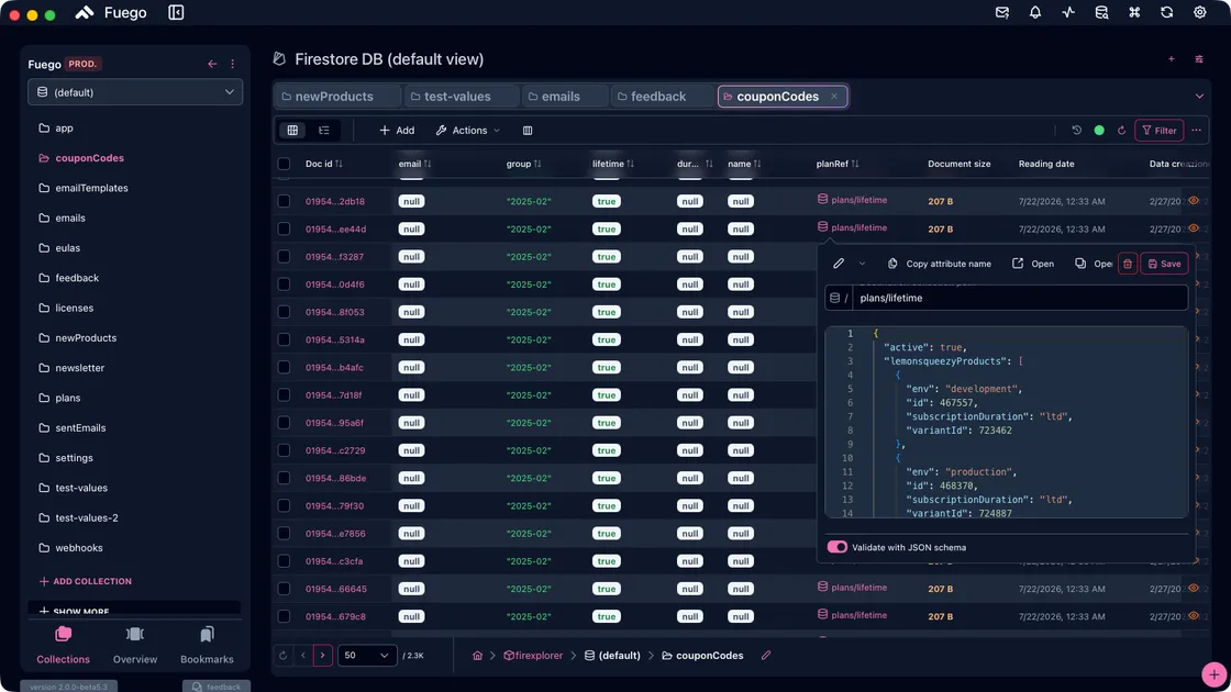 Table View — Fuego screenshot