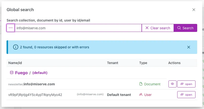 Global Search Result