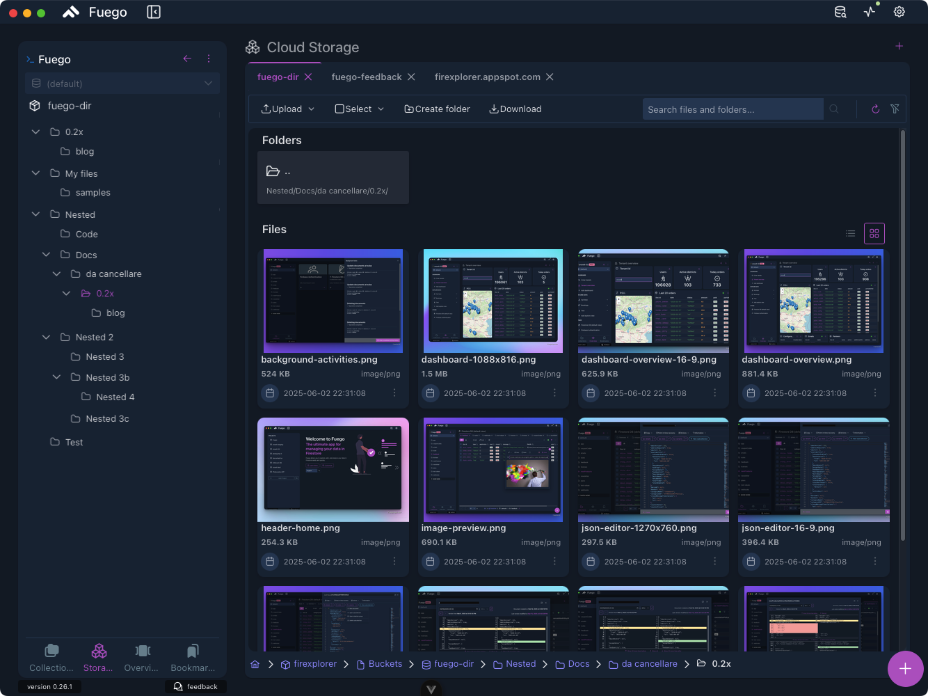 Storage: Image and file previews