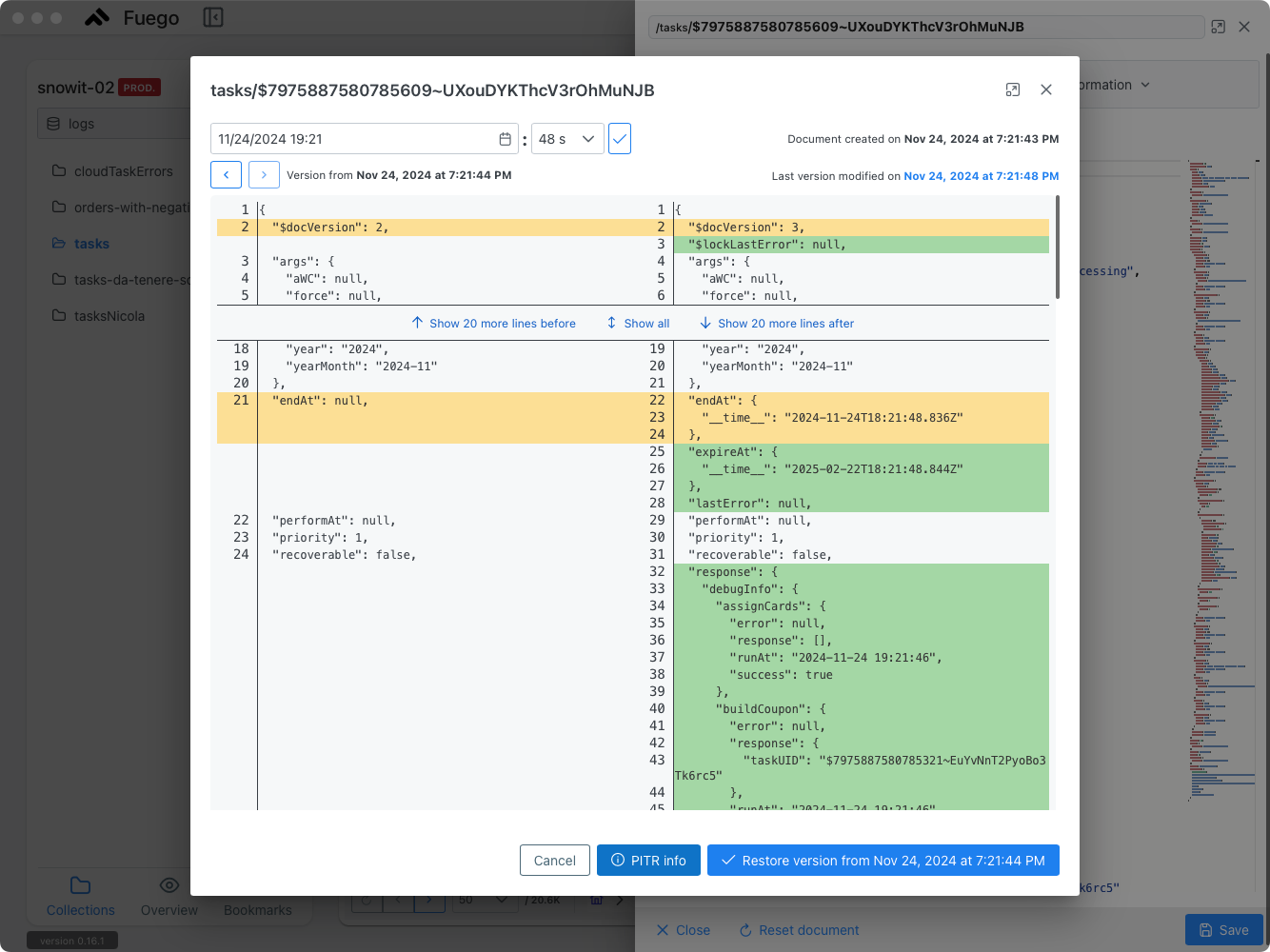 Point-In-Time Recovery (PITR)