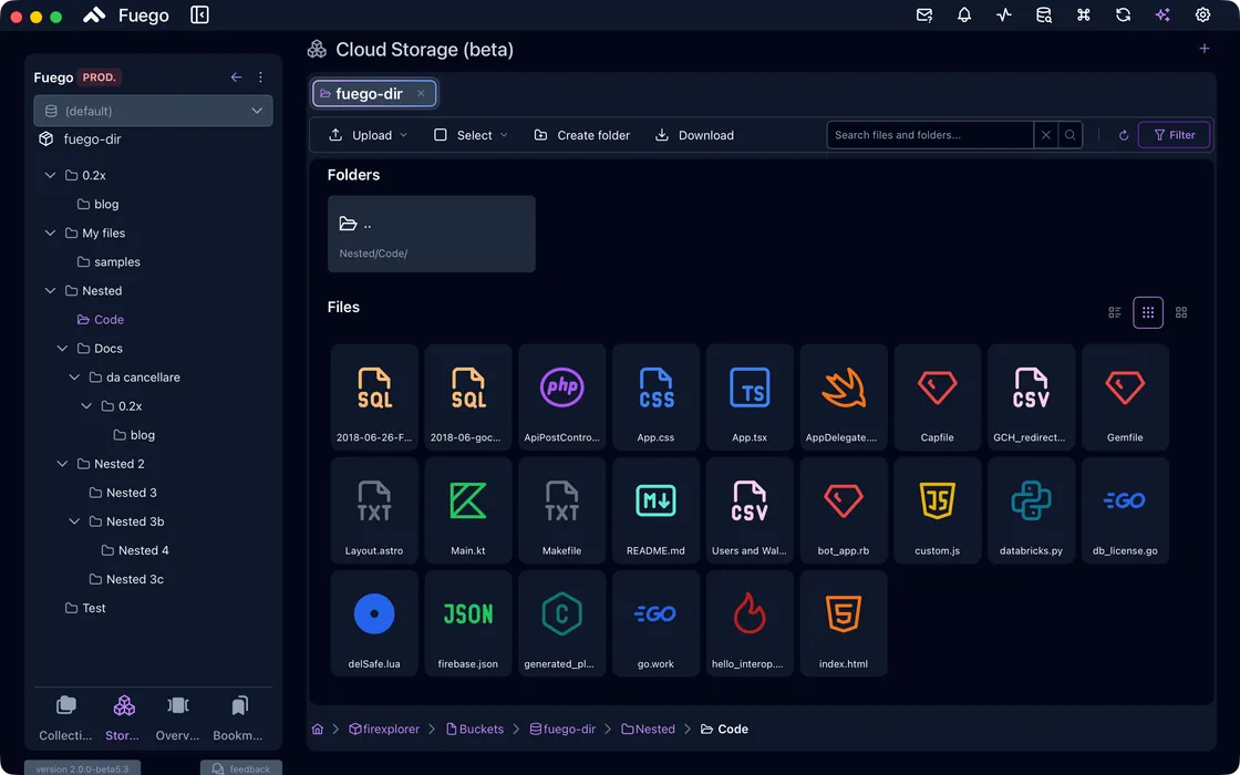 Supported File Types — Fuego screenshot